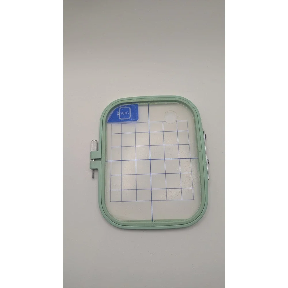 Mint Green Embroidery Machine Hoop with ABC Alignment‎ Grid Template Crafting